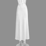 Skirt Spring 2024 Satin Face Ding Long High Purse Hip Drag Fishtail Skirt-Outfit