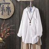 ZANZEA Women's Blouse Stylish Button Shirts Casual Long Sleeve Blusas Female Lapel Solid Tunic Baggy