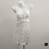 Fongt Babes Shredded Flower Sling Skirt Girl Summer New Pure Lust High-End Feel Back Dress Skirt Skirt Pyjamas Thin