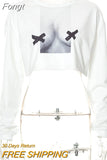 Printed Sweatshirts for Women 2023 Autumn Abstract Pint Long Sleeves O Neck Pullovers Y2K Streetwear Crop Tops