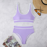 Fongt New Sexy Swimsuit Female Bikini Bikini Split Body Contrast Color Multi-Color