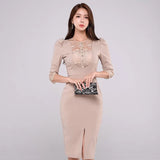 Fongt Lightly Cooked Wind Long Knitted Sweater Dress Women's Autumn And Winter New Temperament Thin Ass Hip Dress