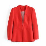 New Multi-Color Solid-Color Slimming Simple Leisure Suit Jacket 2274773-Outfit