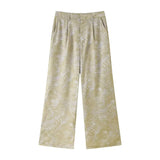 Fongt Women's Clothing Explosion With Belt Bead Embroidered Top + Trousers Set
