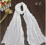 Brand Fashion Casual Foulard All-match Solid Soft Cotton Long Scarf Women