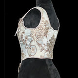 Fongt Court Retro Finely Pattyed Vest Slings In Front Of The Corset