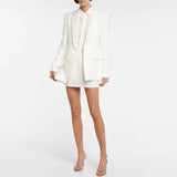 Fongt New Star Fashion Hot Diamond Body A Buckle Suit Jacket Half-Skirt Suit