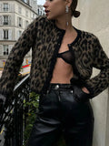 Leopard Printed Short Cardigan-Outfit