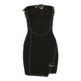 2022 Trend New Summer Women's Sexy Breast-Skin Buckle Fashion High-Waisted Body-Bossed Half-Dressed