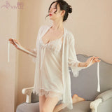 Piece Lace Sexy Pajamas Adult Sex Underwear Perspective Lady Gauze Halter Sleeping Skirt-Outfit
