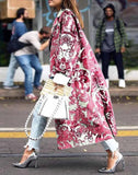 2023 Winter Women's Windbreaker Long Sleeve Long Button Lapel Coat Woolen Coat Casual Plaid Letter Printing Commuting Warmth-Outfit