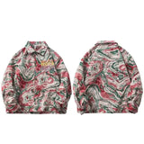 Hop Streetwear Jacket Coat 2022 Men Tie Dye Letter Jacket Coat Harajuku Cotton Casual Jacket Spring Outwear Jacket