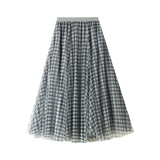 Fongt Lattice Trinkle Dress High Waist Shade Medium Long Tight Waist Spring And Summer Skirt 8806