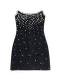 Black Diamond Strapless Mini Dress-Outfit