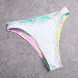 Fongt New Tie-Dye Multi-Color Print Long Sleeve Split Bikini