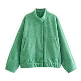 Fongt Women's INS Bursts With A Pocket Loose Pilot's Coat