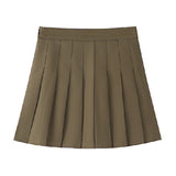 Fongt Pants Zip Button) Pleated Skirt JK Uniform Skirt Versatile Skirt Spring And Summer Short Skirt