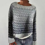 Round Neck Multicolor Loose Pullover