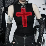 Summer New Trendy Blouse Street Style Self-Cultivation Cross Sling Vest Women's Dress-Outfit
