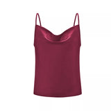 Fongt Summer Women's Solid Color Sling Small Vest Bottom Silk Chiffon Top-Outfit