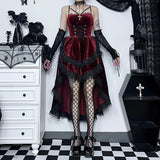 Summer New Dark Sexy Hot Girl Slim, Neck Tie, Waist Pull-Down Dress Girl-Outfit