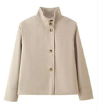 Fongt Women's Clothing Explosion Short-Term Collar Single Buckle Temperament Wool Coat