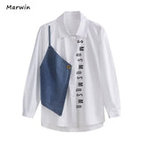 Spring Summer Letter Patchwork Thin Cotton High Street Casual Style Loose Women