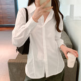 Loose Korean Cotton Long-Sleeved Shirt Women's Autumn New Style Design Shirt Casual