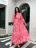 Fongt Fragile Chiffon Dress Women's Autumn Dress New Over-Knee Dress Gentle Wind-Float Mid-Floive Mid-Flouse Fairy Dress