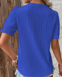 Fongt Summer New Holiday Fashion Hollow Short-Sleeved Women's Shirt