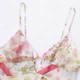Spring Translucent Spliced Lace Dress With Printed Suspenders 3018195-Outfit