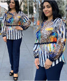 Two 2 Piece Set African Clothes Africa 2021 Dashiki Fashion Print Dresses Suit Bazin Top Pants Elastic Party Plus Size