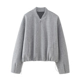 Fongt 2023 New Women's Fashion Casual Card Buckle Soft Pilot Jacket 5070641-Outfit