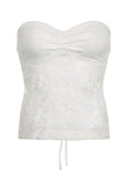 Lace See through Backless Tie Up Bandeau Top-Outfit