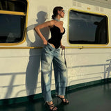 Velvet Black Busiter Asymmetrical Corset Top-Outfit