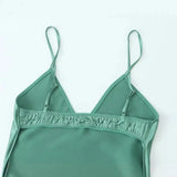 New Silk Satin Texture Flute Sexual Dew Back Halter Skirt 2174331-Outfit
