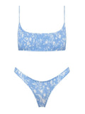smocked bikini set with floral