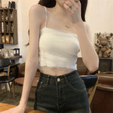 Color Design Small Sling Vest 2025 Summer New Sweet Spicy Yarn Online Clothing