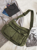 Large Canvas Satchel Bag-Outfit