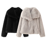 New Artificial Fur Effect Short Style Fashion Coat 4360240-Outfit