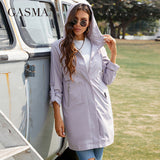 women's jacket spring 2022 Long fashion hooded trench coat for women High quality windproof zipper coats woman