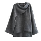 Fongt Women's Explosion Cloak Knitted Loose R-Shirt Sweater