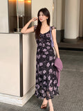 Fongt Xixi 13 Lines 2025 Spring New Retro Temperament Print Pure Desire High-Waisted Sling Dress Women 88250