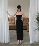 Fongt Slings Sexy Dew Fine Shiny Shiny Dress Summer Pure Breeze Hottie Senior Long Dress