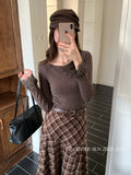 Fongt Xixi Autumn 2025 New White Standard Elegant Slanted-Sleeve-Sleeve Jacket Sweater 89616