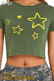 Women Goth Clothes y2k Crop Tops Summer 2023 T shirts Grunge 2000s Trashy Aesthetic Short Sleeve Tees Young Girls