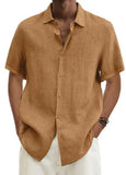 Fongt Explosion Summer V-Neck Button Cotton Cotton Pure Cotton Shirt Shirt Man Shirt