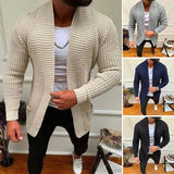 Fongt Men's Fashion Men's Casual Long Sleeve Lapel Knit Sweater Men's