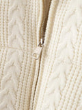 Cabel Knit Puffer Crop Jacket-Outfit