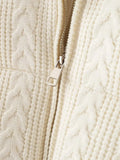 Cabel Knitted Zipper Puffer Coat-Outfit